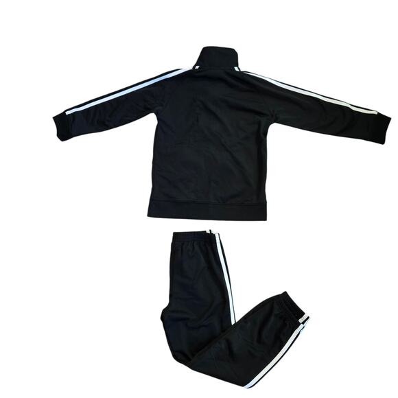 NEW Adidas Kids Track Suit Jacket Pants Set Black White Size 7 Boy - Picture 2 of 5